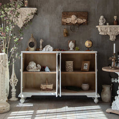 Indian Handmade Carved Solid Hard Wood Floral Design Sideboard A5 Indian Handmade Carved Solid Hard Wood Floral Design Sideboard A5