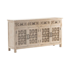 Indian Handmade Solid Wood 4 Doors & Drawers  Carved Sideboard Indian Handmade Solid Wood 4 Doors & Drawers  Carved Sideboard
