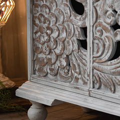 Indian Handmade Carved Solid Hard Wood Floral Design Sideboard A5 Indian Handmade Carved Solid Hard Wood Floral Design Sideboard A5