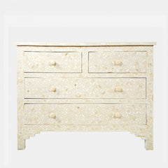 Maaya Bone Inlay Chest of Drawer sideboard White Floral Maaya Bone Inlay Chest of Drawer sideboard White Floral