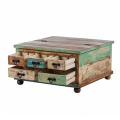 The Attic Barmer Mango Wood Coffee Table Multicolor The Attic Barmer Mango Wood Coffee Table Multicolor
