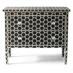 Maaya Bone Inlay Chest Sideboard White Honeycomb Maaya Bone Inlay Chest Sideboard White Honeycomb