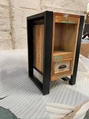 Indian Antique Tribal Hand Carved Art Solid Wooden Bedside Table Natural 35x35x60cm Indian Antique Tribal Hand Carved Art Solid Wooden Bedside Table Natural 35x35x60cm