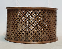 Bristol Bamileke Solid Carved Round Coffee Table Screen Print Brown 90x90x55cm Bristol Bamileke Solid Carved Round Coffee Table Screen Print Brown 90x90x55cm