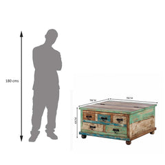 The Attic Barmer Mango Wood Coffee Table Multicolor The Attic Barmer Mango Wood Coffee Table Multicolor