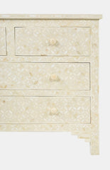 Maaya Bone Inlay Chest of Drawer sideboard White Floral Maaya Bone Inlay Chest of Drawer sideboard White Floral