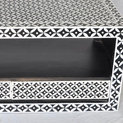 Bone Inlay Star Geometrical pattern TV Unit Black Bone Inlay Star Geometrical pattern TV Unit Black