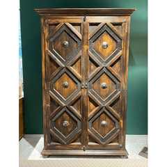 Indian Hand Carved Solid Wooden Cupboard Wardrobe D40 Indian Hand Carved Solid Wooden Cupboard Wardrobe D40