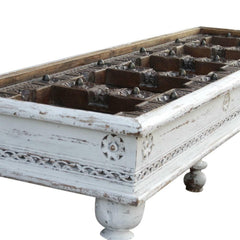Indian Old Door Hall Table Rustic White And Brown Indian Old Door Hall Table Rustic White And Brown