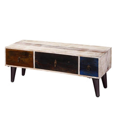 Avalon White Rustic Mango Wood 3 Drawer Accent TV Media Console Avalon White Rustic Mango Wood 3 Drawer Accent TV Media Console