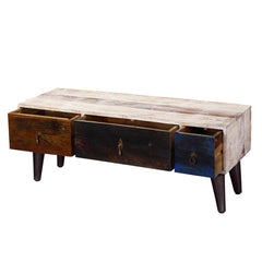 Avalon White Rustic Mango Wood 3 Drawer Accent TV Media Console Avalon White Rustic Mango Wood 3 Drawer Accent TV Media Console