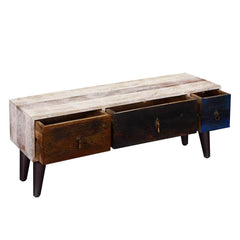 Avalon White Rustic Mango Wood 3 Drawer Accent TV Media Console Avalon White Rustic Mango Wood 3 Drawer Accent TV Media Console