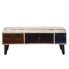 Avalon White Rustic Mango Wood 3 Drawer Accent TV Media Console Avalon White Rustic Mango Wood 3 Drawer Accent TV Media Console