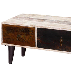 Avalon White Rustic Mango Wood 3 Drawer Accent TV Media Console Avalon White Rustic Mango Wood 3 Drawer Accent TV Media Console