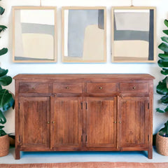 Kraft Bazaar Madrid Sideboard (L) in Walnut Finish 150x40x90Cm Kraft Bazaar Madrid Sideboard (L) in Walnut Finish 150x40x90Cm