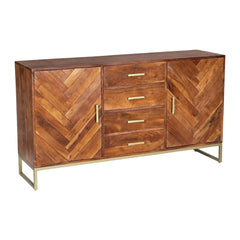 Kraft Bazaar Bruno Sideboard Teak Finish 150x40x83Cm Kraft Bazaar Bruno Sideboard Teak Finish 150x40x83Cm