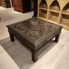 Indian Hand Carved Solid Wood Coffee Table C10 Indian Hand Carved Solid Wood Coffee Table C10