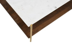 Handmade Indian Hand Carved Solid Hard Wood and Marble Coffee Table Walnut Handmade Indian Hand Carved Solid Hard Wood and Marble Coffee Table Walnut