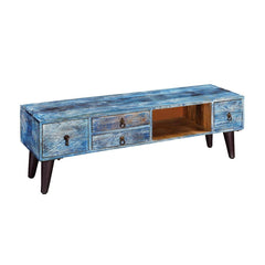 Avalon Indian Solid Wood 4-Drawer Open Storage Tv Media Console Cabinet Avalon Indian Solid Wood 4-Drawer Open Storage Tv Media Console Cabinet