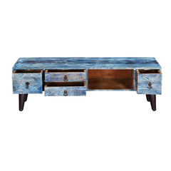 Avalon Indian Solid Wood 4-Drawer Open Storage Tv Media Console Cabinet Avalon Indian Solid Wood 4-Drawer Open Storage Tv Media Console Cabinet