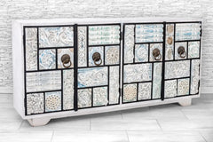 Indian Hand Carved Mango Wood 4 Door Sideboard White 11 Indian Hand Carved Mango Wood 4 Door Sideboard White 11