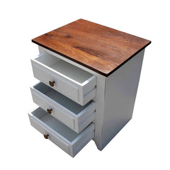 French Blanc Wooden Bedside Table French Blanc Wooden Bedside Table