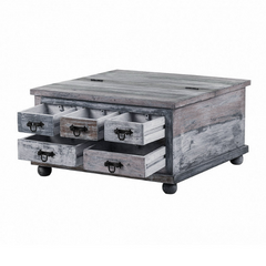 The Attic Barmer Mango Wood Coffee Table Grey The Attic Barmer Mango Wood Coffee Table Grey