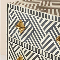 Maaya Bone Inlay Chest of Drawer sideboard Black Maaya Bone Inlay Chest of Drawer sideboard Black