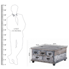 The Attic Barmer Mango Wood Coffee Table Grey The Attic Barmer Mango Wood Coffee Table Grey