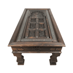 Antique Indian Old Door Solid Wood Coffee Table C11 Antique Indian Old Door Solid Wood Coffee Table C11