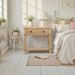 Indian Hand Carved Solid Wood Bedside Table C11 Indian Hand Carved Solid Wood Bedside Table C11