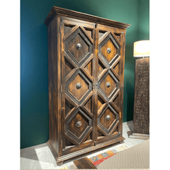 Indian Hand Carved Solid Wooden Cupboard Wardrobe D40 Indian Hand Carved Solid Wooden Cupboard Wardrobe D40