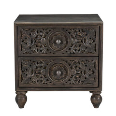 Indian Hand Carved Solid Wooden Bedside Table 02 Indian Hand Carved Solid Wooden Bedside Table 02
