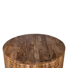 Hand Carved Solid Wood Round Coffee Table With Storage C1 Hand Carved Solid Wood Round Coffee Table With Storage C1