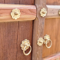 Antique Indian Hand Carved Solid Wooden Old Door Buffet Brass Fitting Cabinet Sideboard 105x47x107.5Cm Antique Indian Hand Carved Solid Wooden Old Door Buffet Brass Fitting Cabinet Sideboard 105x47x107.5Cm