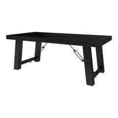 Boston Indian Solid Wood Extendable Dining Table Black Boston Indian Solid Wood Extendable Dining Table Black