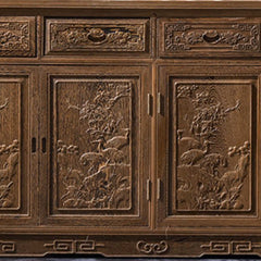 Indian Handmade Solid Wood 4 Doors & Drawers  Carved Sideboard Indian Handmade Solid Wood 4 Doors & Drawers  Carved Sideboard