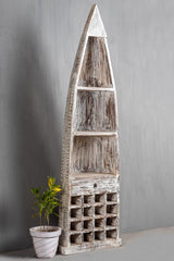 Rajasthan Handcarved Reclaimed Indian Furniture Wooden Boat Bar Rack Rajasthan Handcarved Reclaimed Indian Furniture Wooden Boat Bar Rack