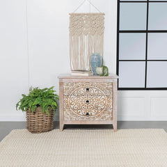 Indian Hand Carved  3-Drawer Solid Wood Bedside Table 12 Indian Hand Carved  3-Drawer Solid Wood Bedside Table 12