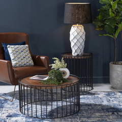 The Attic Brina Solid Wood Metal Coffee Table Honey The Attic Brina Solid Wood Metal Coffee Table Honey