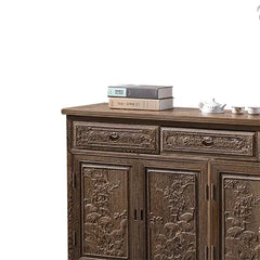 Indian Handmade Solid Wood 4 Doors & Drawers  Carved Sideboard Indian Handmade Solid Wood 4 Doors & Drawers  Carved Sideboard