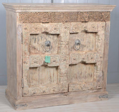 Antique Old Door Vintage Solid Wood 2 Door Sideboard Whitewash Antique Old Door Vintage Solid Wood 2 Door Sideboard Whitewash