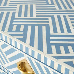 Maaya Bone Inlay Chest of Drawer Sideboard Blue Maaya Bone Inlay Chest of Drawer Sideboard Blue