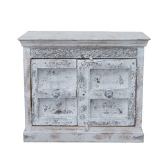 Indian Handmade Solid Wood Old Door Carved Cabinet Indian Handmade Solid Wood Old Door Carved Cabinet