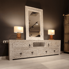 Indian Hand Carved Solid Wooden TV Unit 15 Indian Hand Carved Solid Wooden TV Unit 15