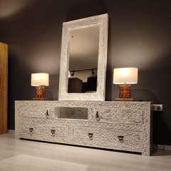 Indian Hand Carved Solid Wooden TV Unit 15 Indian Hand Carved Solid Wooden TV Unit 15