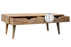 Avalon Indian Solid Wood Coffee Table With Drawers Natural Avalon Indian Solid Wood Coffee Table With Drawers Natural