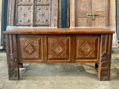 Indian Hand Carved Solid Wood Console Hall Table Indian Hand Carved Solid Wood Console Hall Table