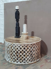 Bristol Indian Solid Wood Hand Carved Round Coffee Table White 80x80x40 cm Bristol Indian Solid Wood Hand Carved Round Coffee Table White 80x80x40 cm