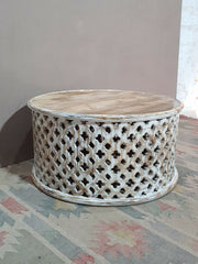 Bristol Indian Solid Wood Hand Carved Round Coffee Table White 80x80x40 cm Bristol Indian Solid Wood Hand Carved Round Coffee Table White 80x80x40 cm
